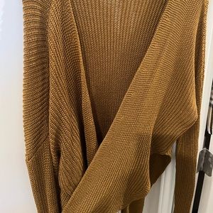 Tie Front Wrap Around Sweater